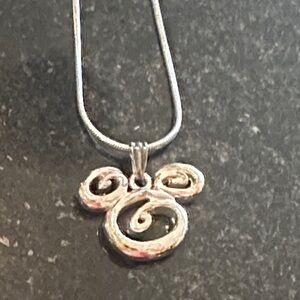 Disney 925 Silver Sign Mickey Swirl Necklace